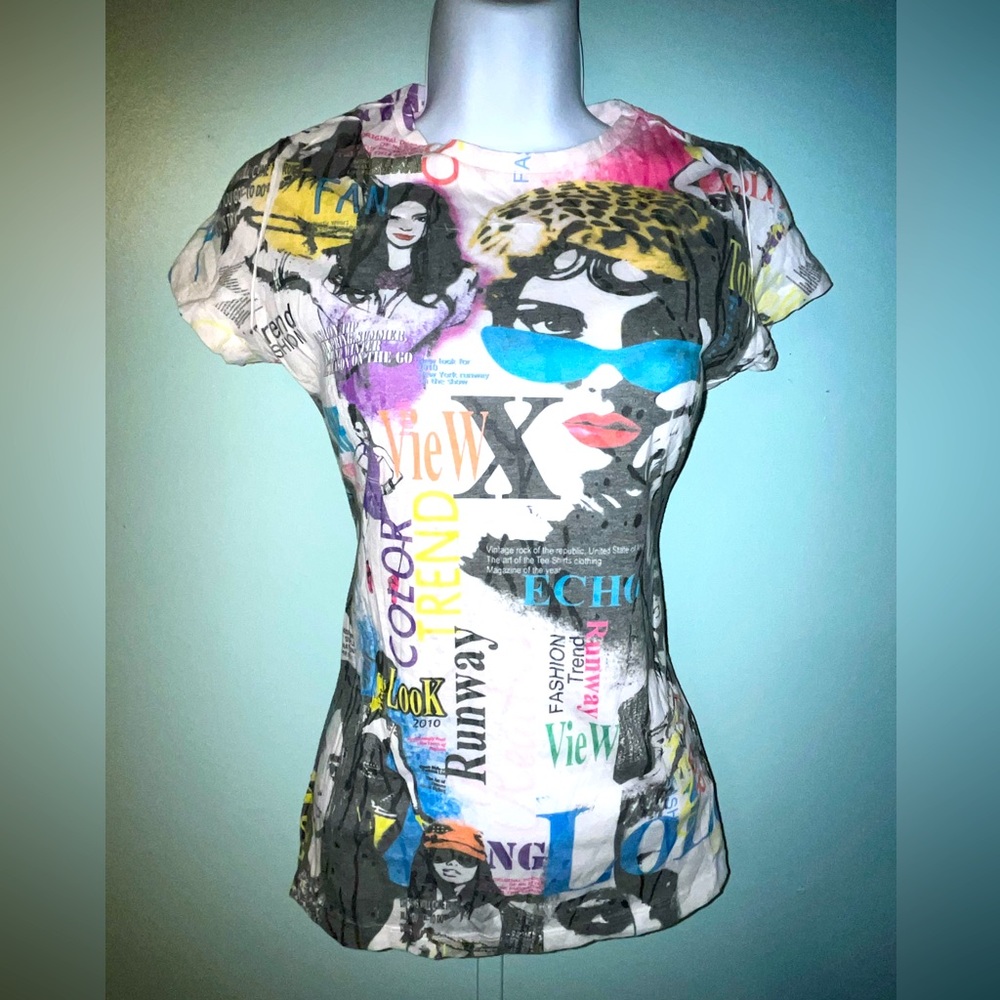 Timing‎ Graphic Tee Short Sleeve Size Large (Teen) Multi Color